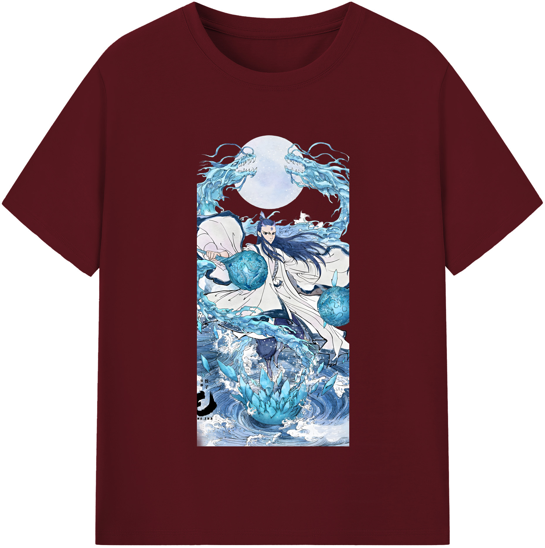 （画像用） Ne Zha 2 ナタ 魔童の大暴れ 綿100％半袖Tシャツ（フロントプリント）